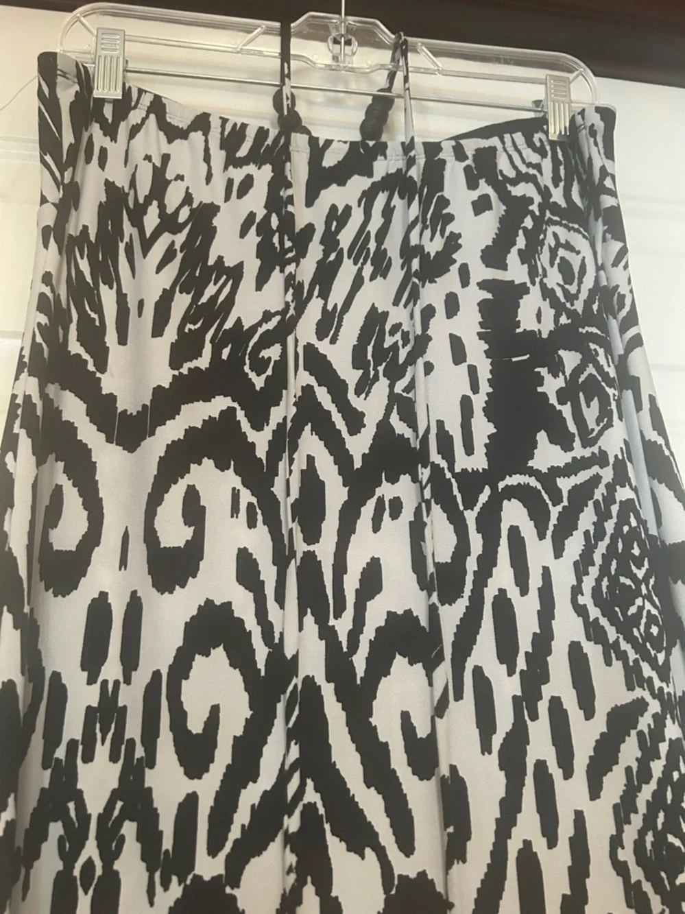Saint Tropez West Tribal Cover Up Swim Dress Black White 8 NWOT Built In Bra